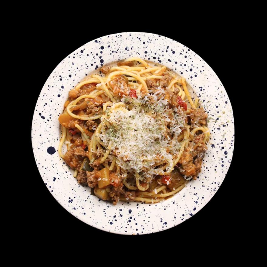 Spaghetti bolognese à la ratatouille