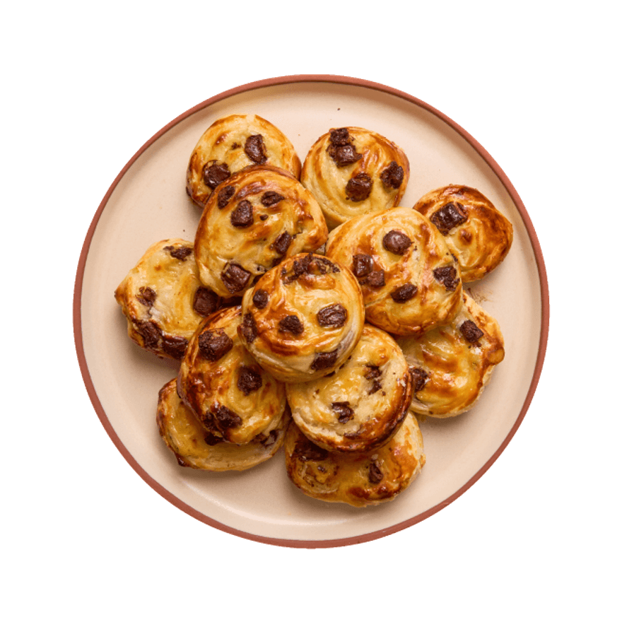 Roulés feuilletés aux pépites de chocolat Roulés feuilletés aux pépites de chocolat