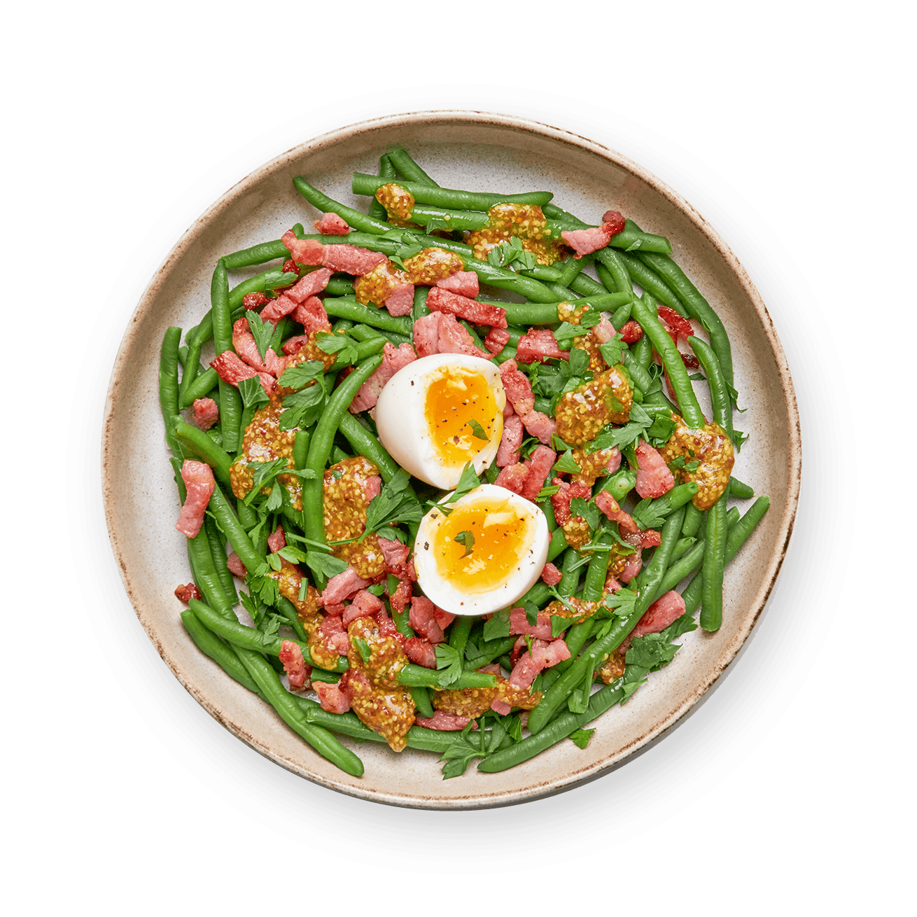 salade-haricots-verts-lardons-et-oeuf-mollet